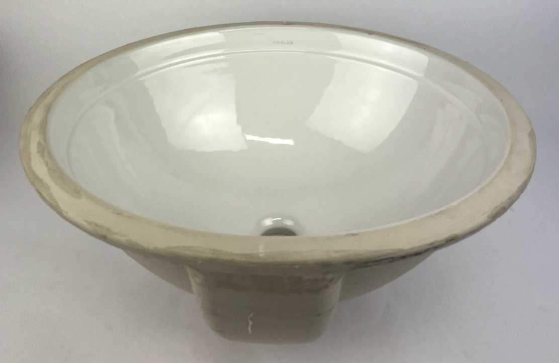 Kohler K-2319AA Bancroft glossy white oval undermount bathroom basin sink