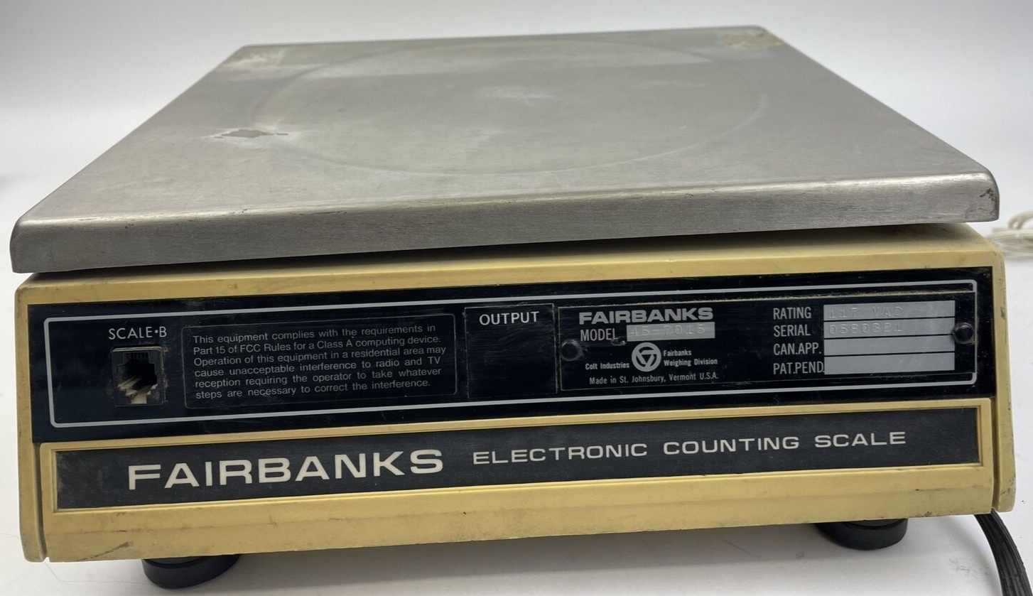 Fairbanks Electronic Counting Scale Model 45-7015 Nominal Capacity 100 x .05 lbs