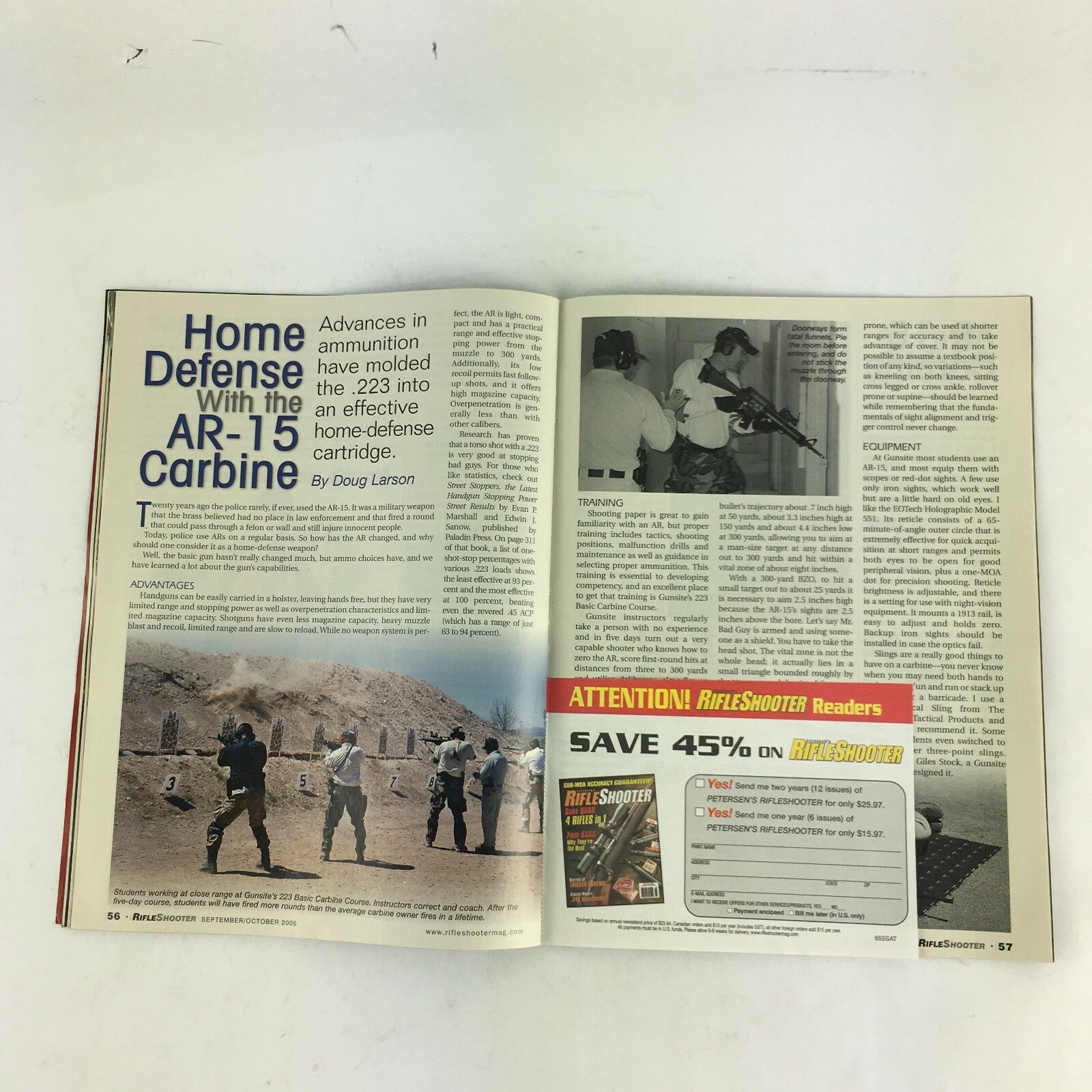 October 2005 Rifle Shooter Magazine Socom 16 Urban Entry Carbine Your .270?