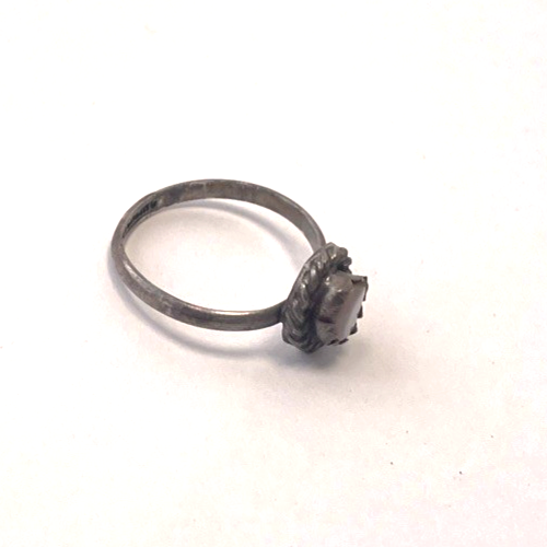 Dainty Native American Minimalist Mother Pearl 925 Sterling Silver Ring Size 2