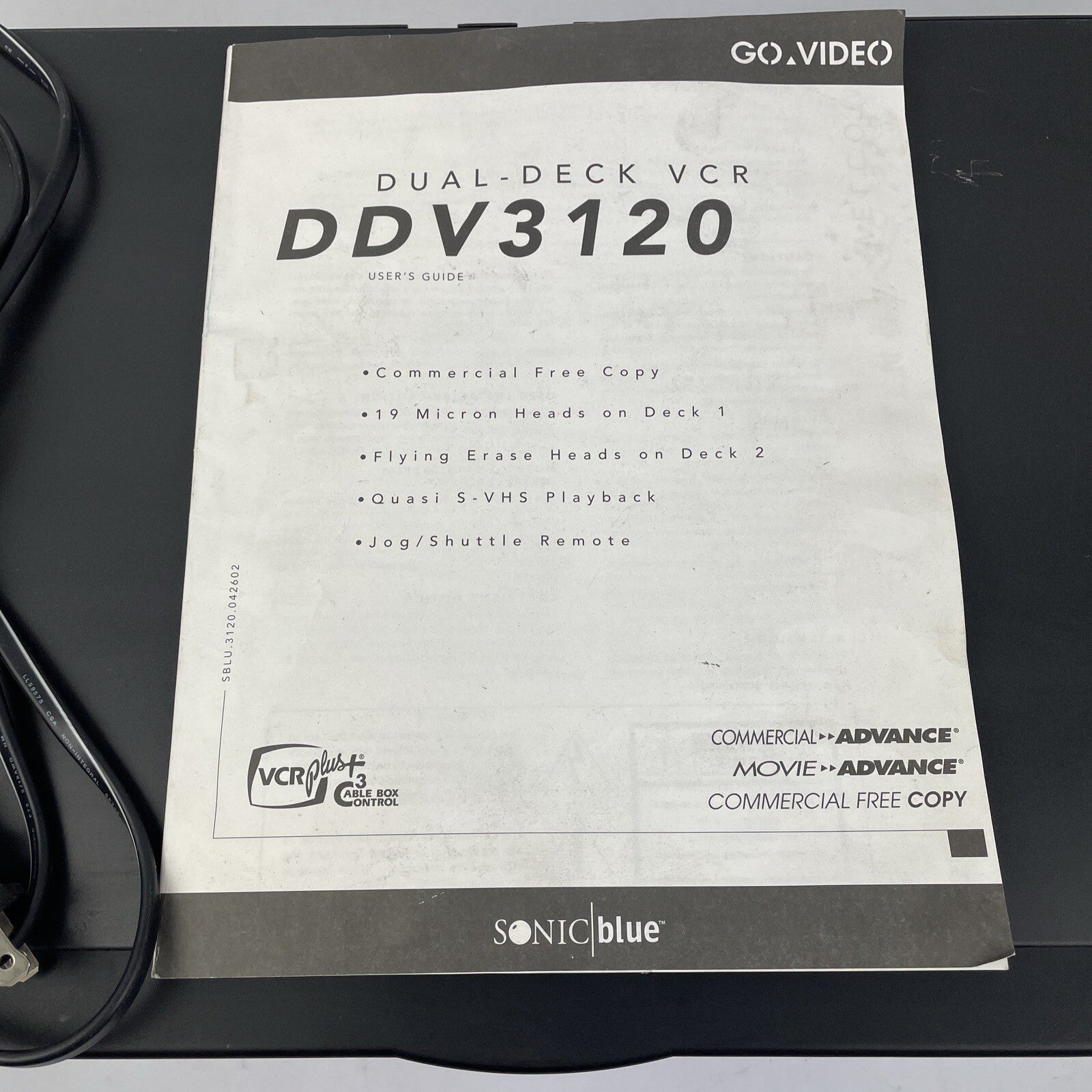 Go-Video DDV3120 Dual-Deck VHS VCR Recorder Player NO REMOTE - AS IS NOT TESTED