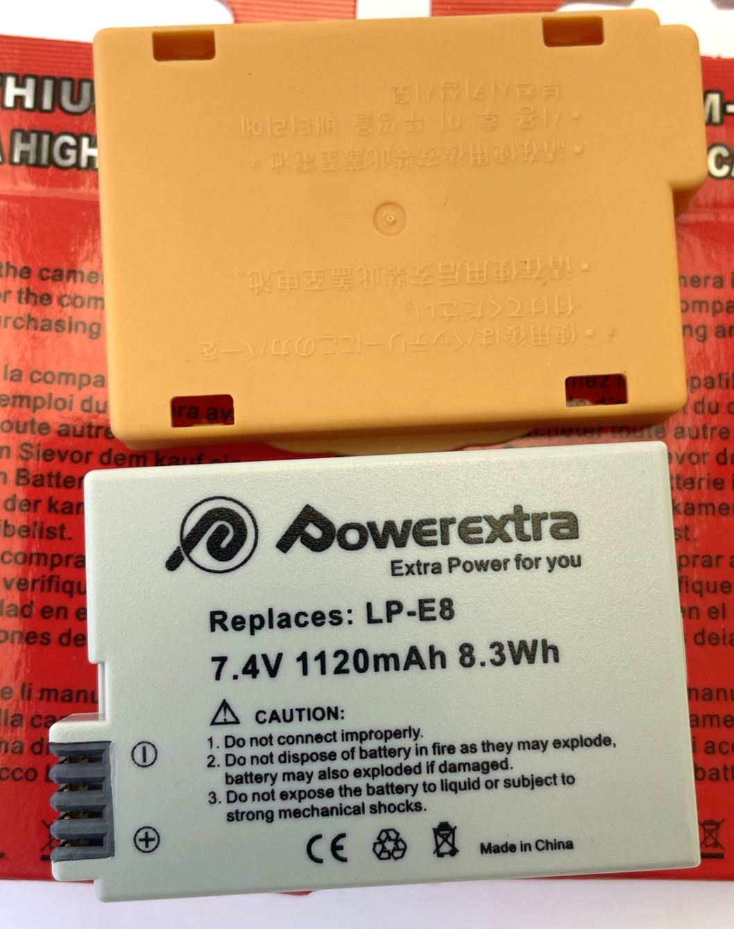 2 Powerextra Camera Battery Replaces LP-E8 Ultra High Capacity. 7.4V 1800mAh New