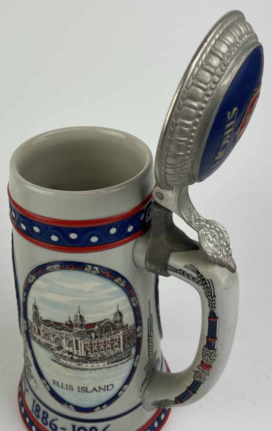 2 Stroh's Brewery Company Stein Beer Mug Heritage Series Statue Of Liberty 1986
