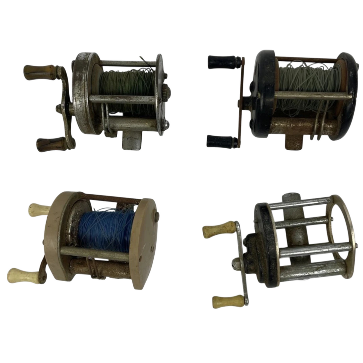 Lot of 4 x Vintage Mini Conventional Casting Reels Fishing Unbranded - USA MADE