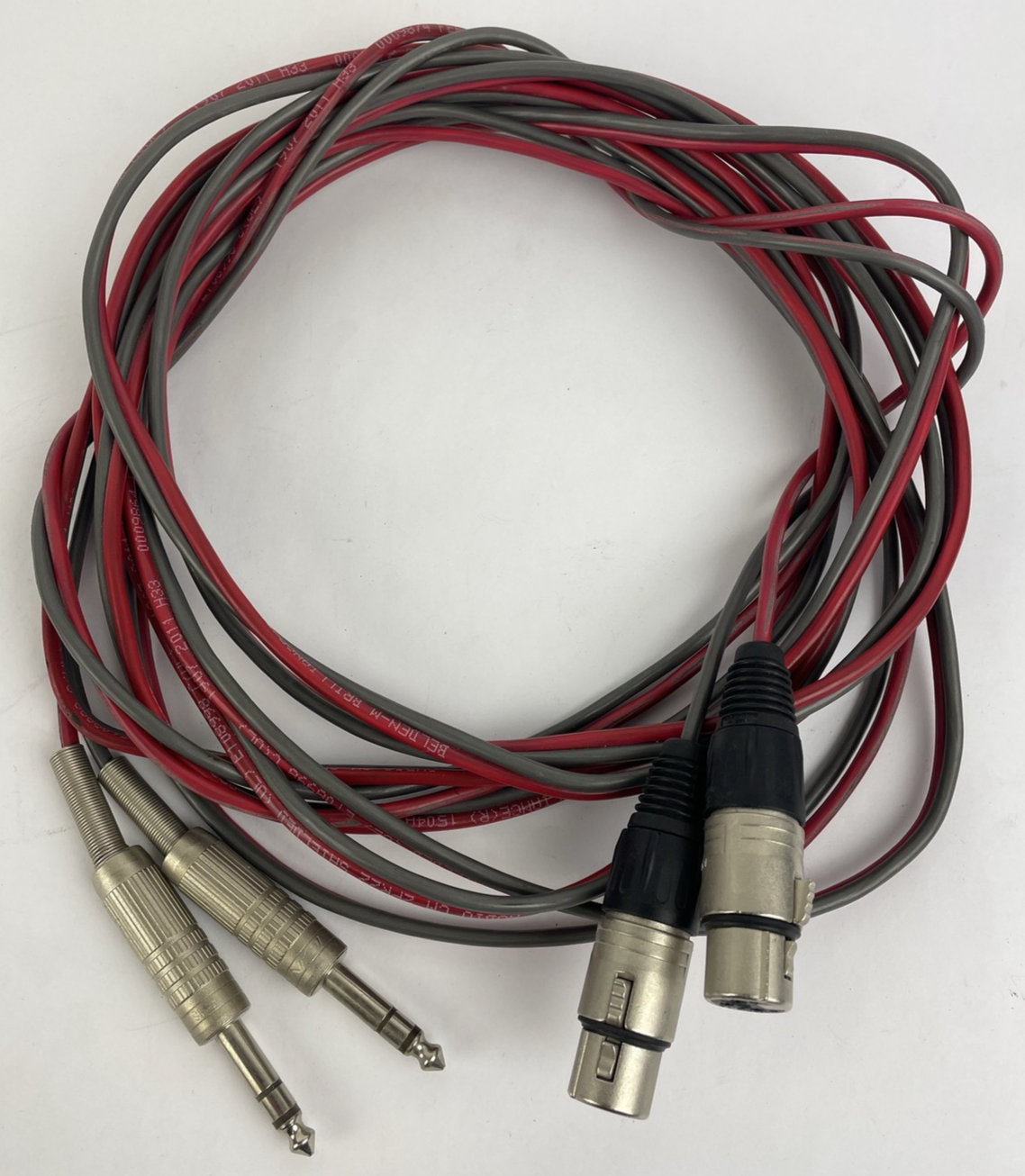 2 x Neutrik 3 Pin XLR Female to 2 x Canare 1/4"  Mono TS Male Phone Cable