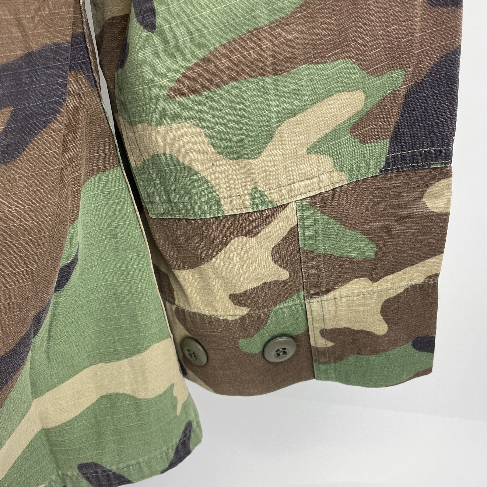 US Marines Camo Cargo Jacket Coat Hot Weather Woodland Combat Small Long
