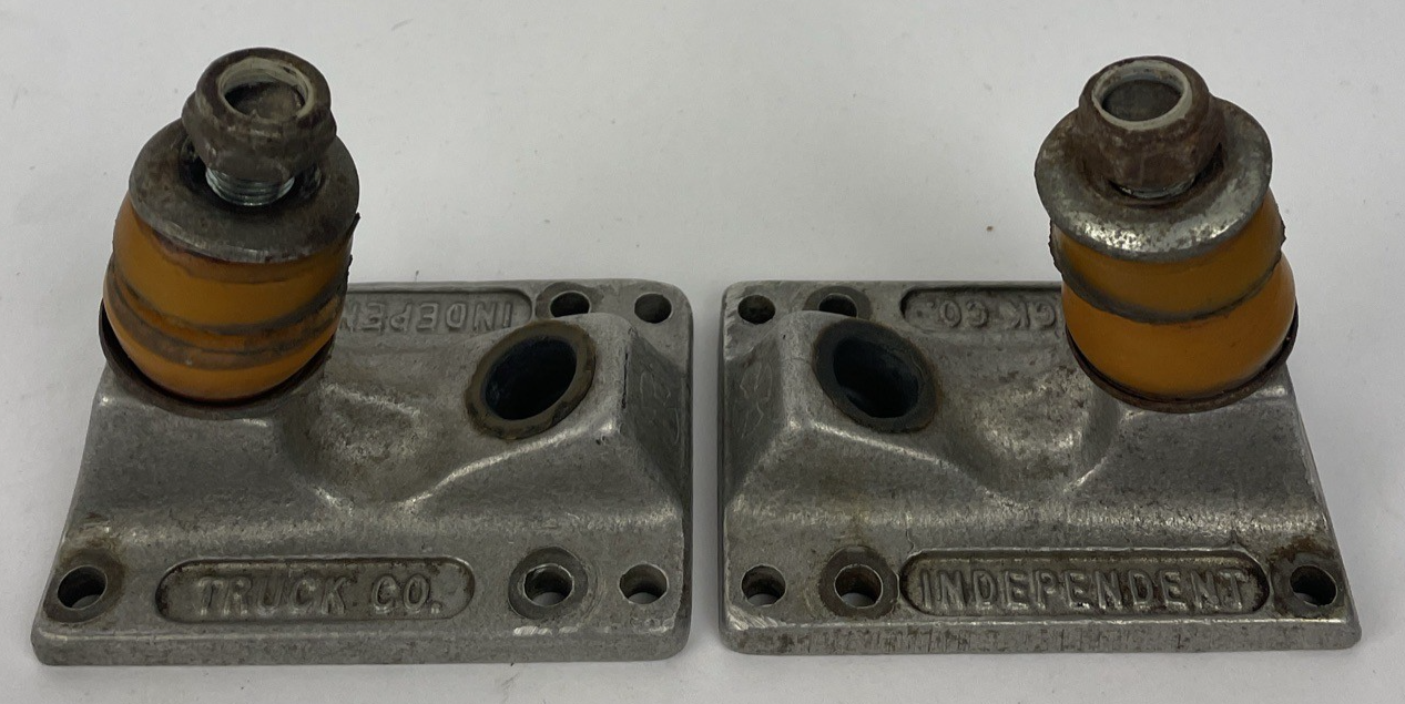 Independent skateboard truck standard baseplates with OG bushings and washers replacement parts.