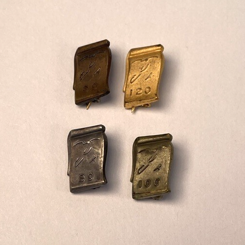 4 Vtg Shorthand Stenography 120.100,80,60 WPM Words Per Minute Lapel Pin Awards