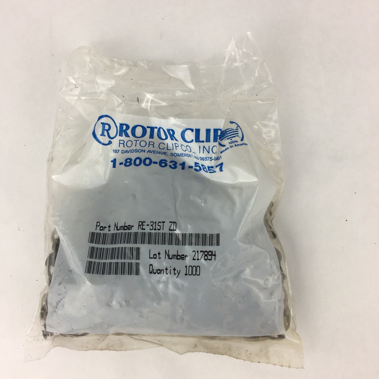 Rotor Clip External E Style Retaining Ring RE-31ST ZD Pack of 1000