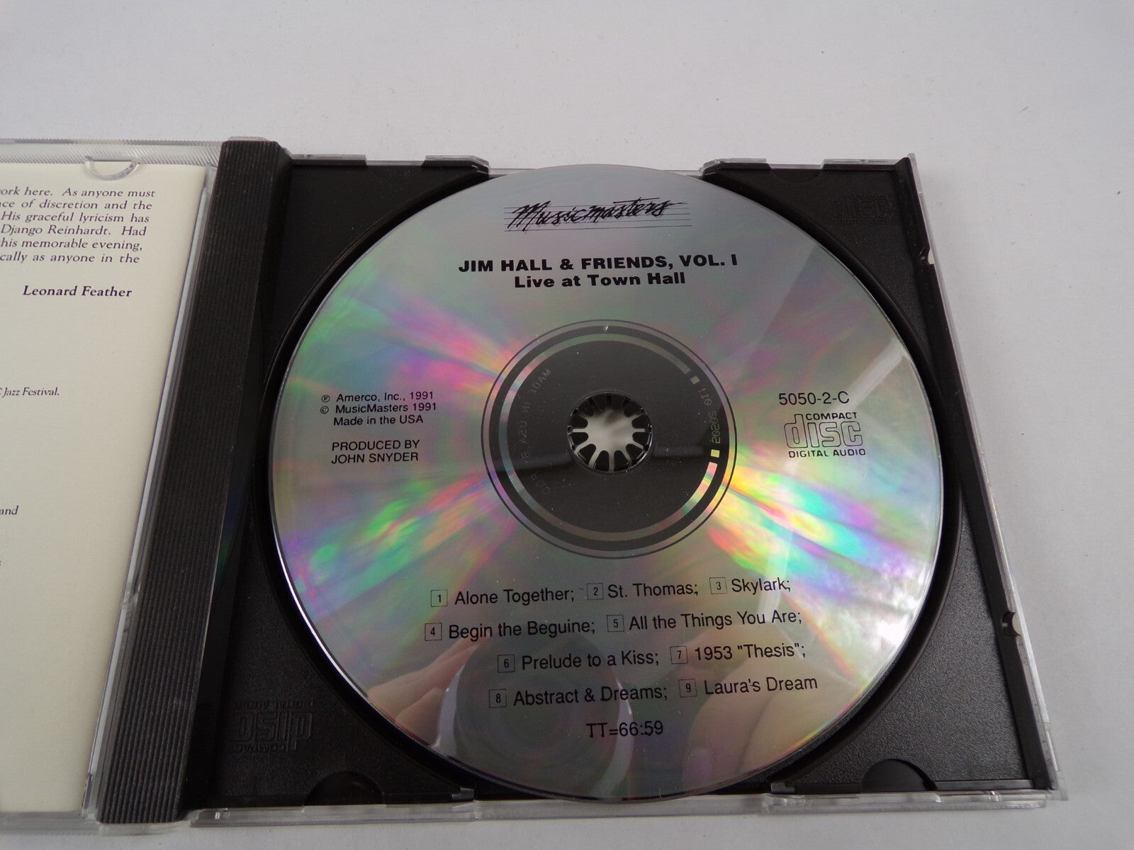 Jim Hall & Friends Vol 1 Live At Town Hall Alone Together St. Thomas CD#35