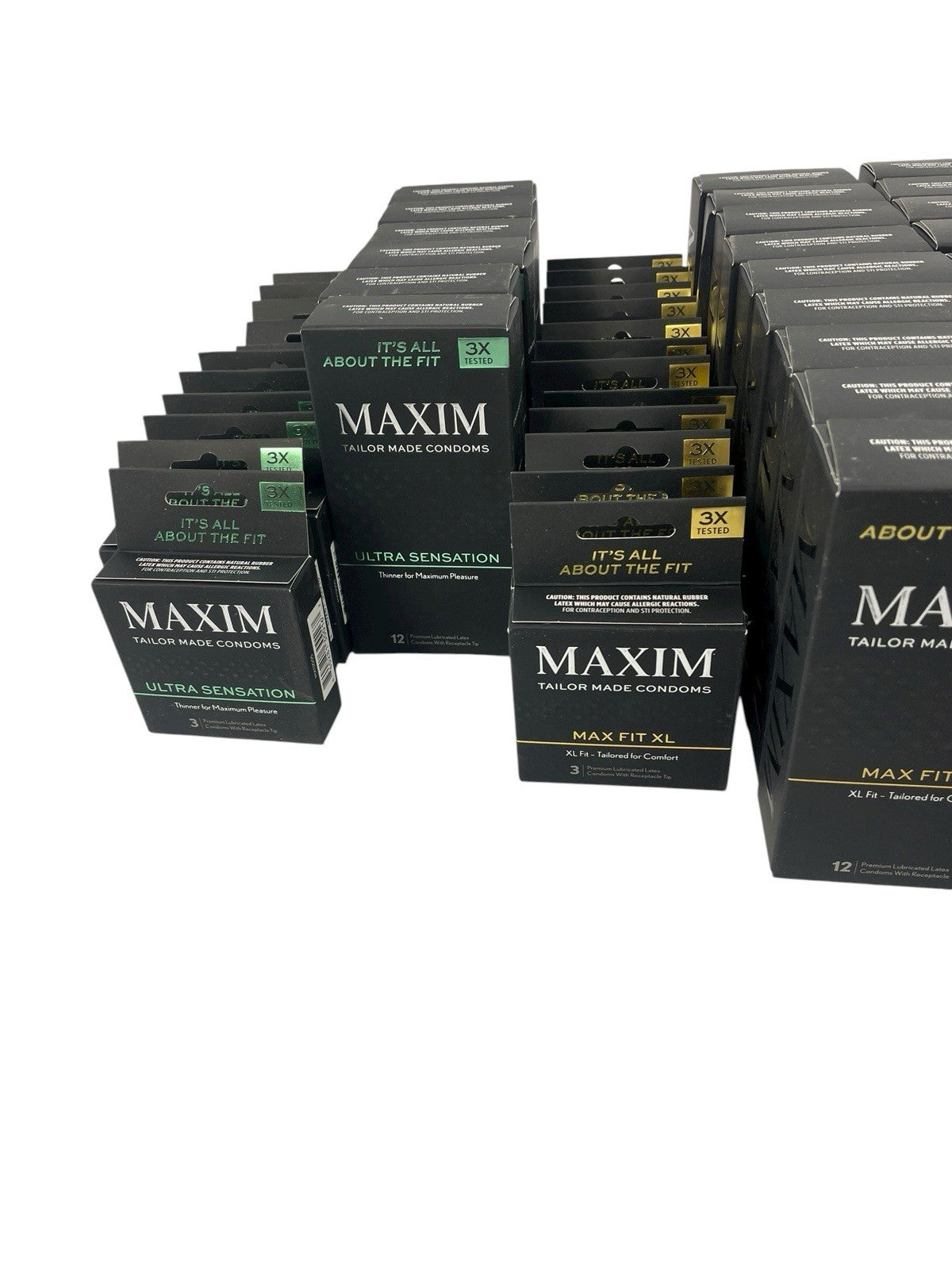 Lot of 561 MAXIM Lubricated Latex Condoms PRO FIT XL ULTRA 3-12C. Boxes EXP 5-26