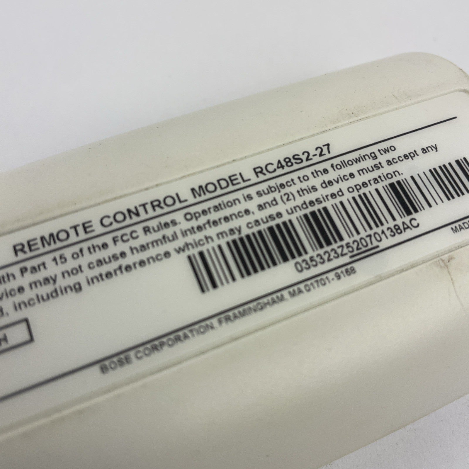 Bose Remote Control RC48S2-27 Personal Music Center Lifestyle 38 48 V30 V20 V10