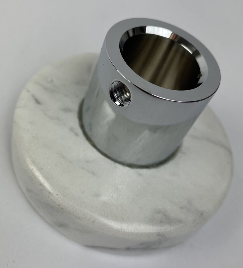 OEM Aquabrass Marmo Shower Towel Hook CC08BC Chrome w Carrara Marble