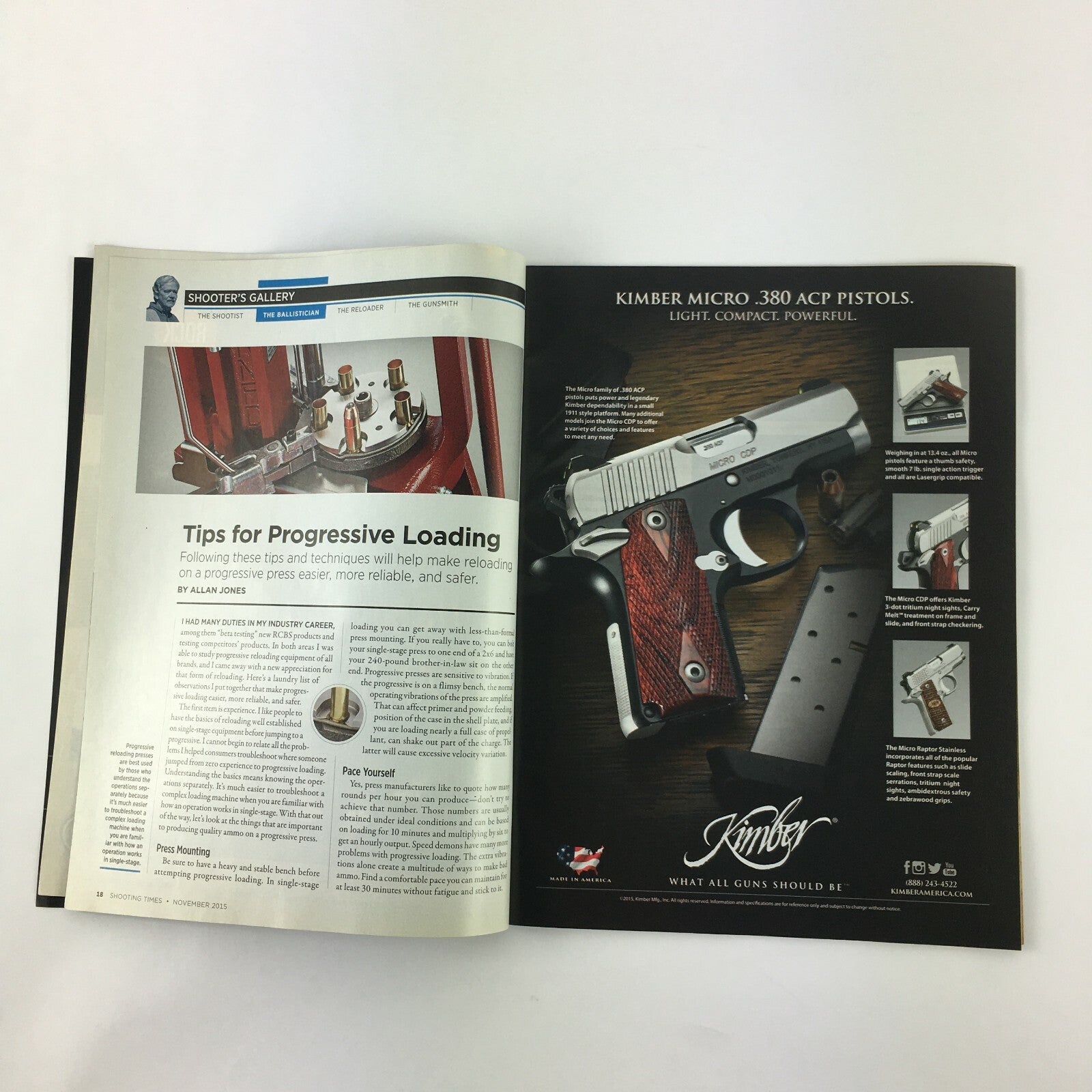 November 2015 Shooting Times Reload Magazine Franklin Armory First .17 WSM AR