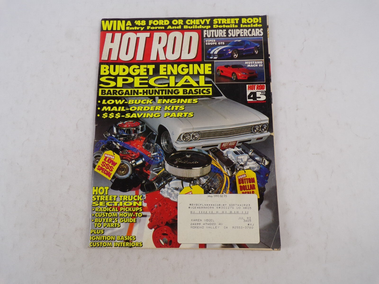May 1993 Hot Rodding Magazine Budget Engine Special Win A '48 Ford Or Chevy Str