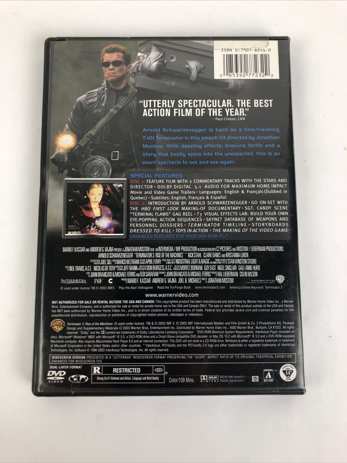 The Terminator & The Terminator 3 Rise of the Machines DVD Video Lot MINT DISCS
