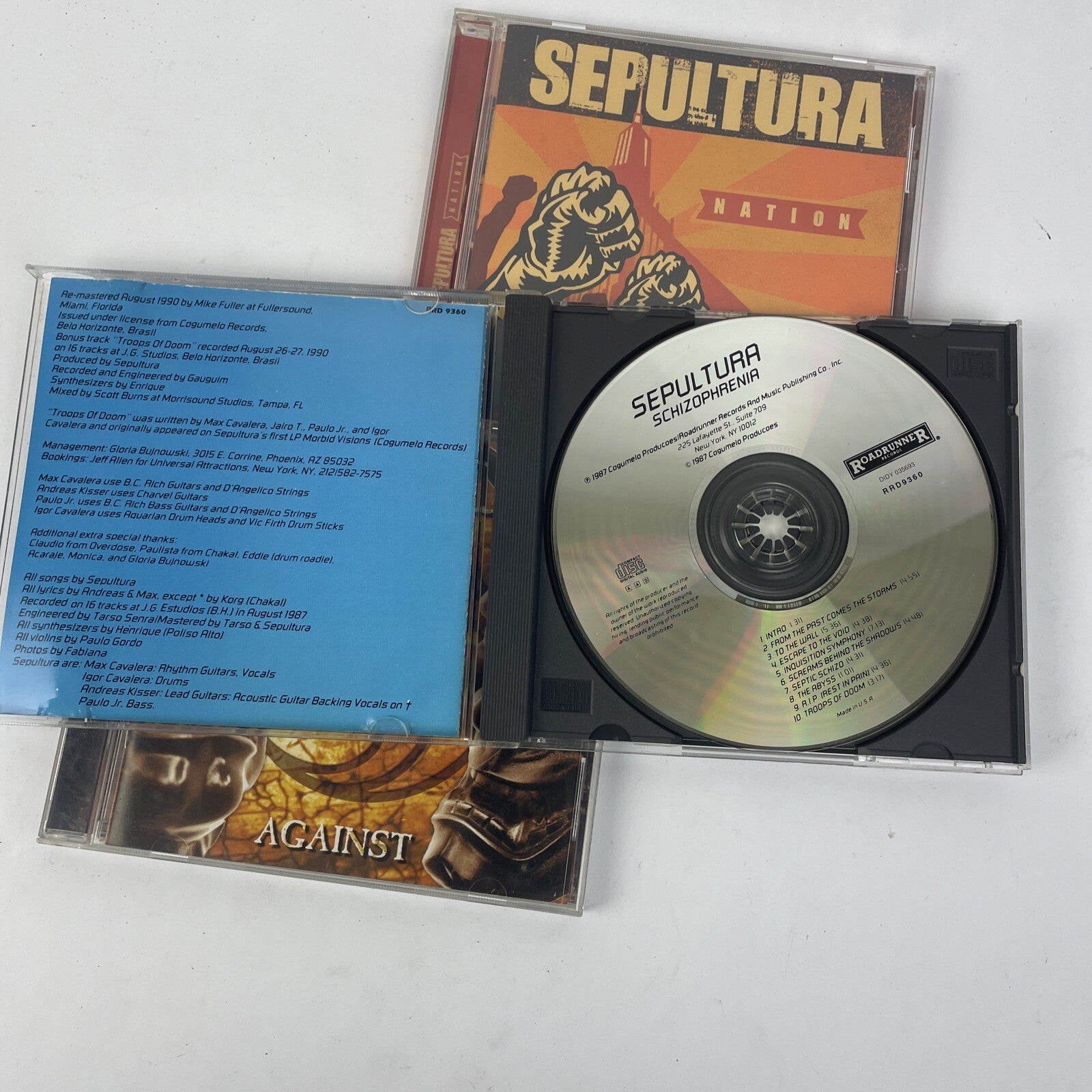 SEPULTURA CD LOT of 3 - NATION , SCHIZOPHRENIA , AGAINST - VGC - GUARANTEED