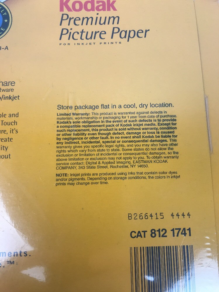 2 x Kodak Premium Picture Paper High Gloss 150 Sheets Ink Jet Printer Memories