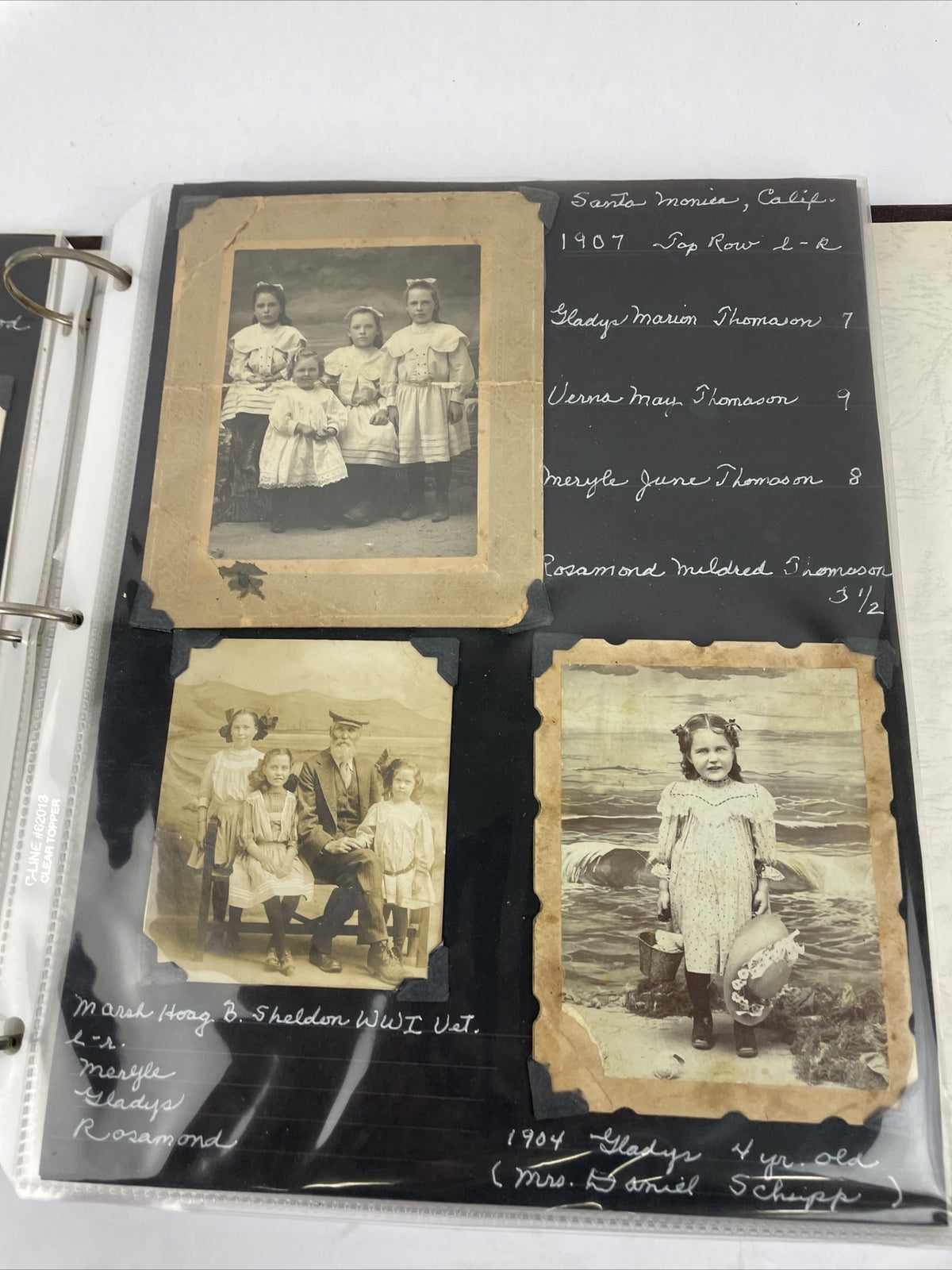 Antique Picture Album w/ tintypes B&W photos with Stories - LOOK