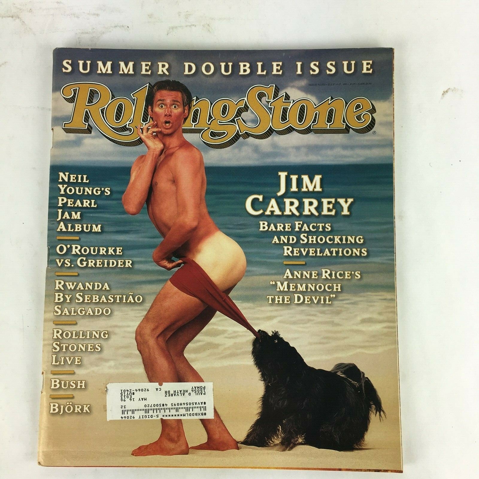 July 1995 RollingStone Magazine Jim Carrey Bare Facts and Shocking Revelations