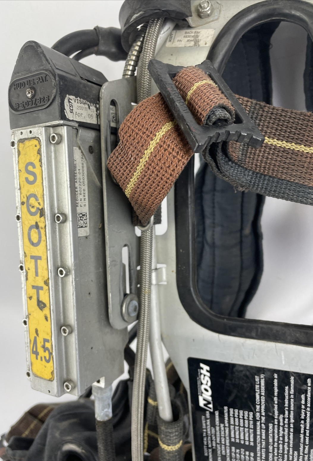 SCOTT SAFETY 4.5 4500 SCBA Air Pack Harness EZ-Flow Air Pak Plus with Sensor L