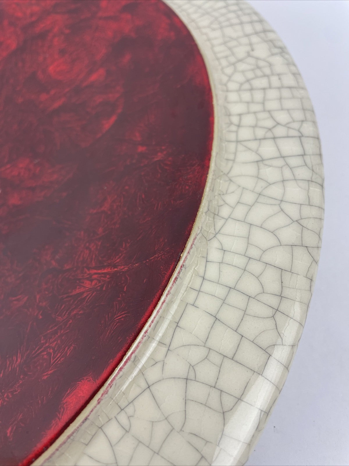Round Designer Glass Vessel Sink Metallic Red Modern Decor Design OD 14.5"