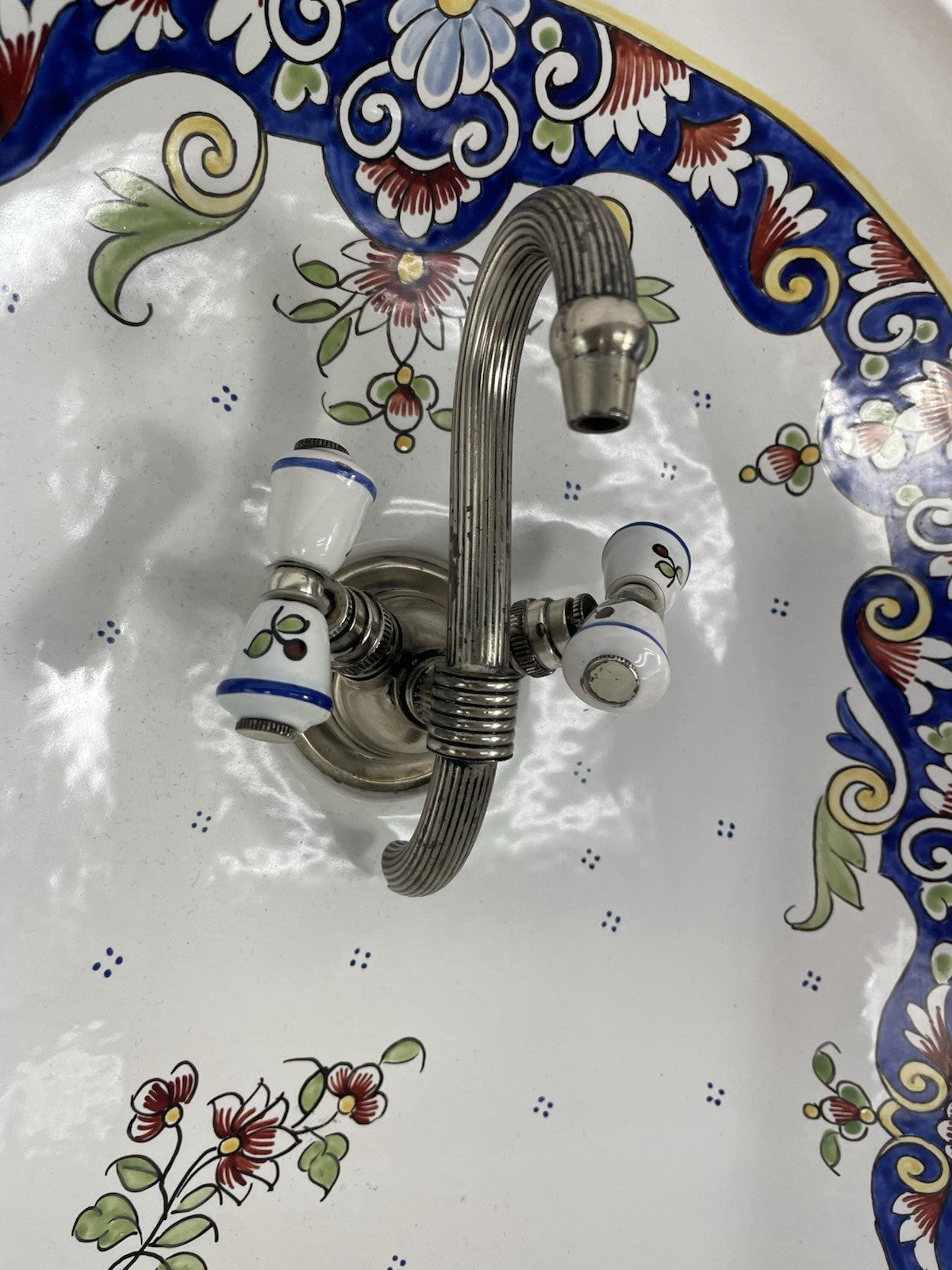 Herbeau Vieux Rouen Bathroom Sink Lavabo Niche Earthenware Wall Fountain