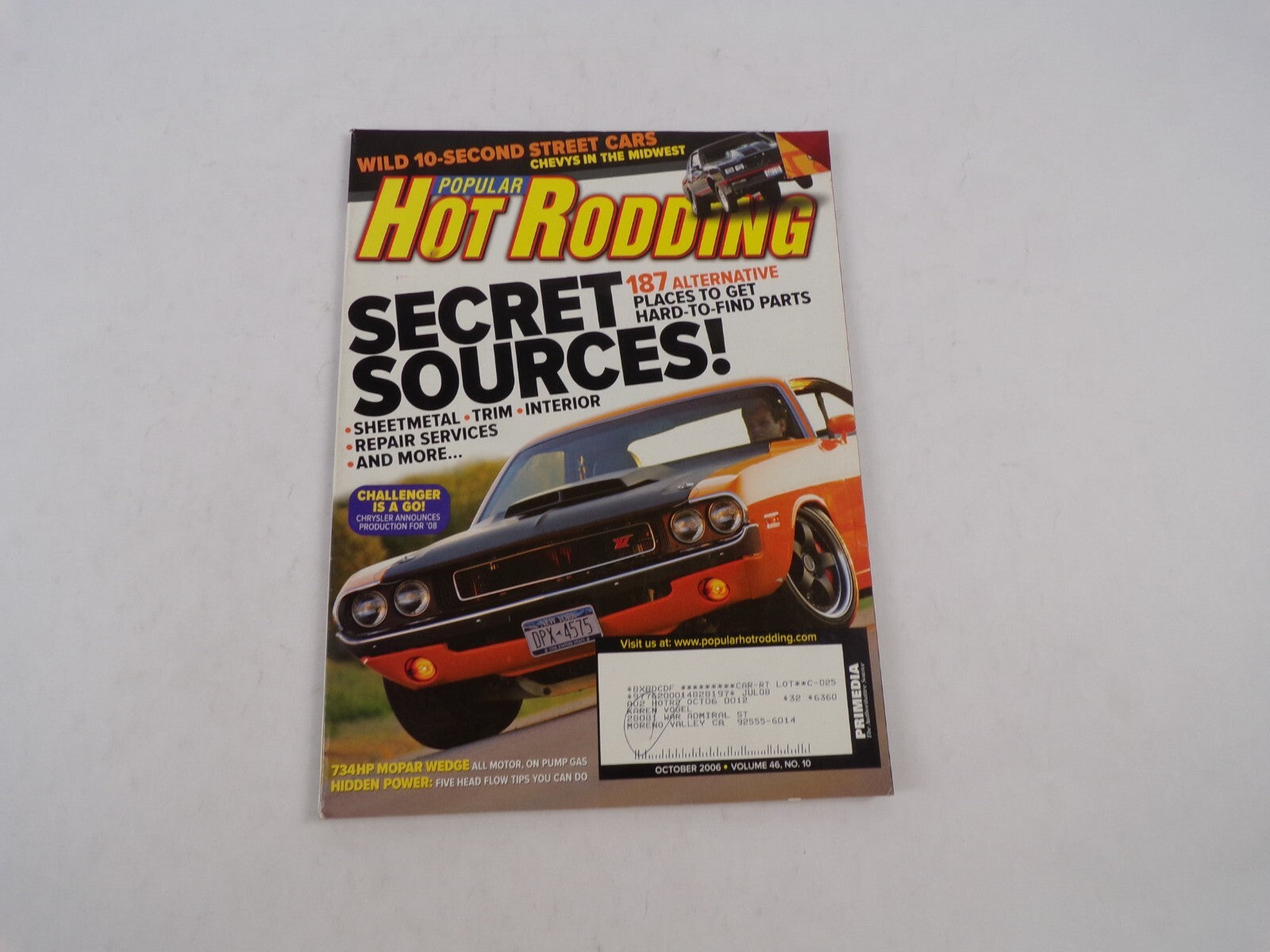July 2008 Hot Rodding Magazine Secret Sources! Wild 10-Second Street Cars Chevy