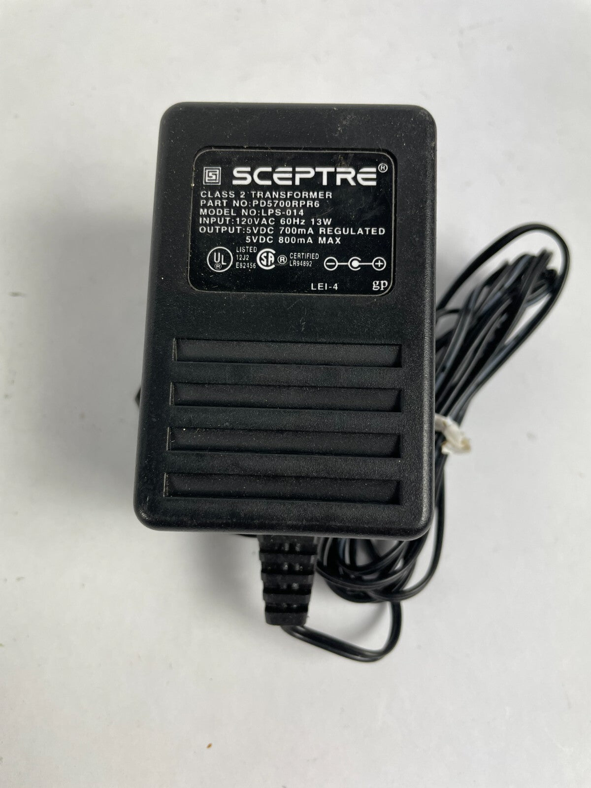 Genuine Sceptre PD5700RPR6 Ac Adapter Output 5 V 800mA Power Supply Adapter A59
