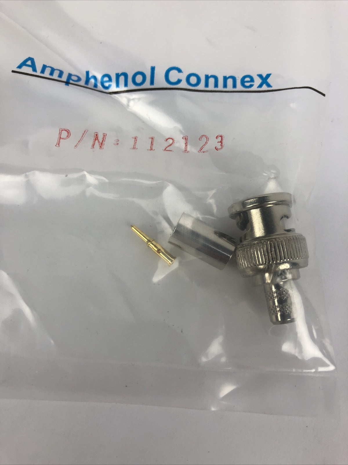 Amphenol Connex BNC Connector Plug Male Pin 750hm Free Hanging (in Line) Crimp
