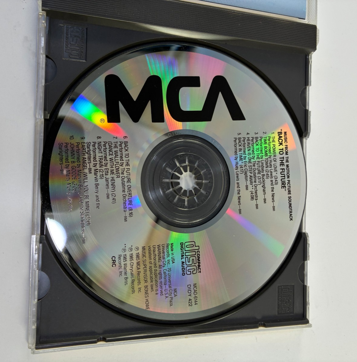 Various Artists Back to the Future Soundtrack MCA Records CD 1985
