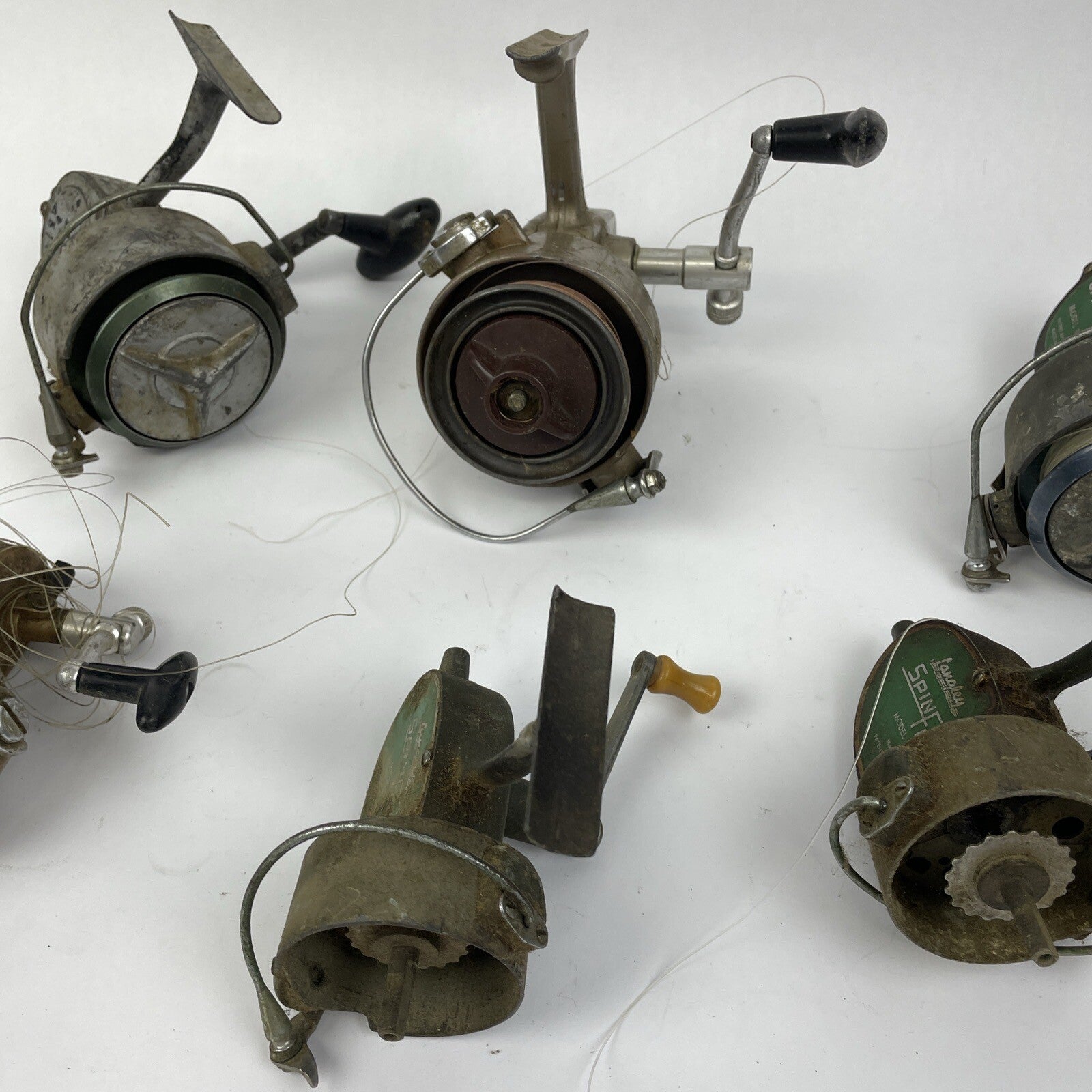 Vintage Spinning Reels - Lot of 7 x Langley SpinFlo Spinator Daiwa 7850 COMPAC95
