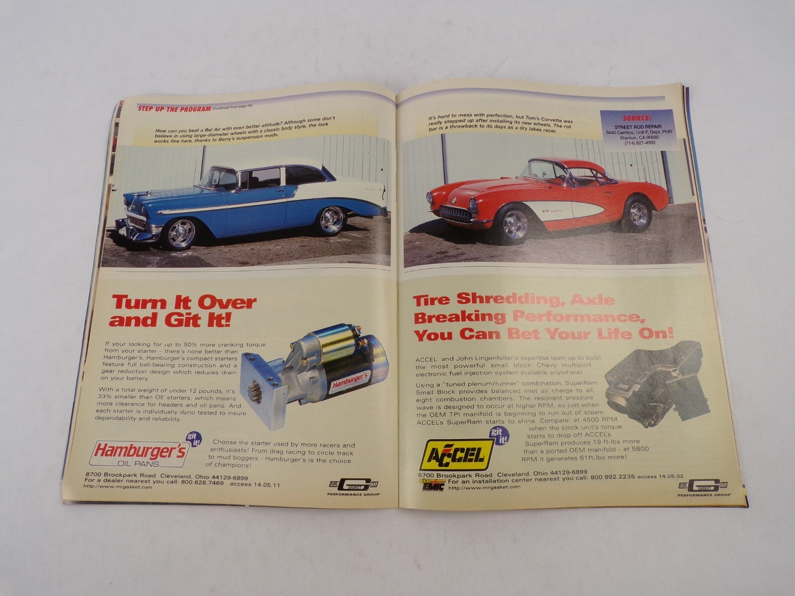 May 1997 Hot Rodding Magazine Action-Packed Centerspread EZ Cosmetic Surgery Pr