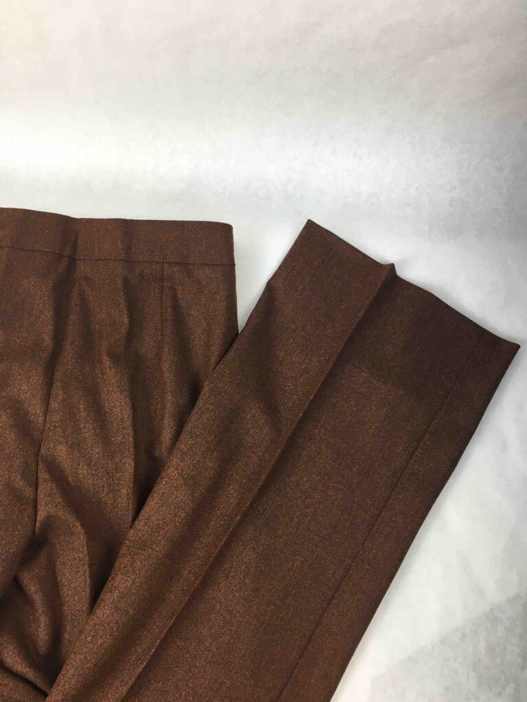 Etro Mens Dress Pants Brown Zip Fly Pockets Wool Blend Stretch Trousers 44
