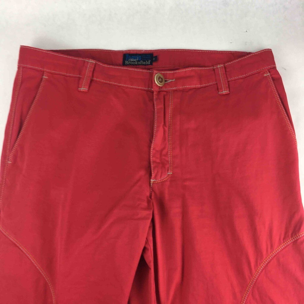Travis Brooksfield Mens Chino Pants Red Action Tailored Zip Fly 100% Cotton 54