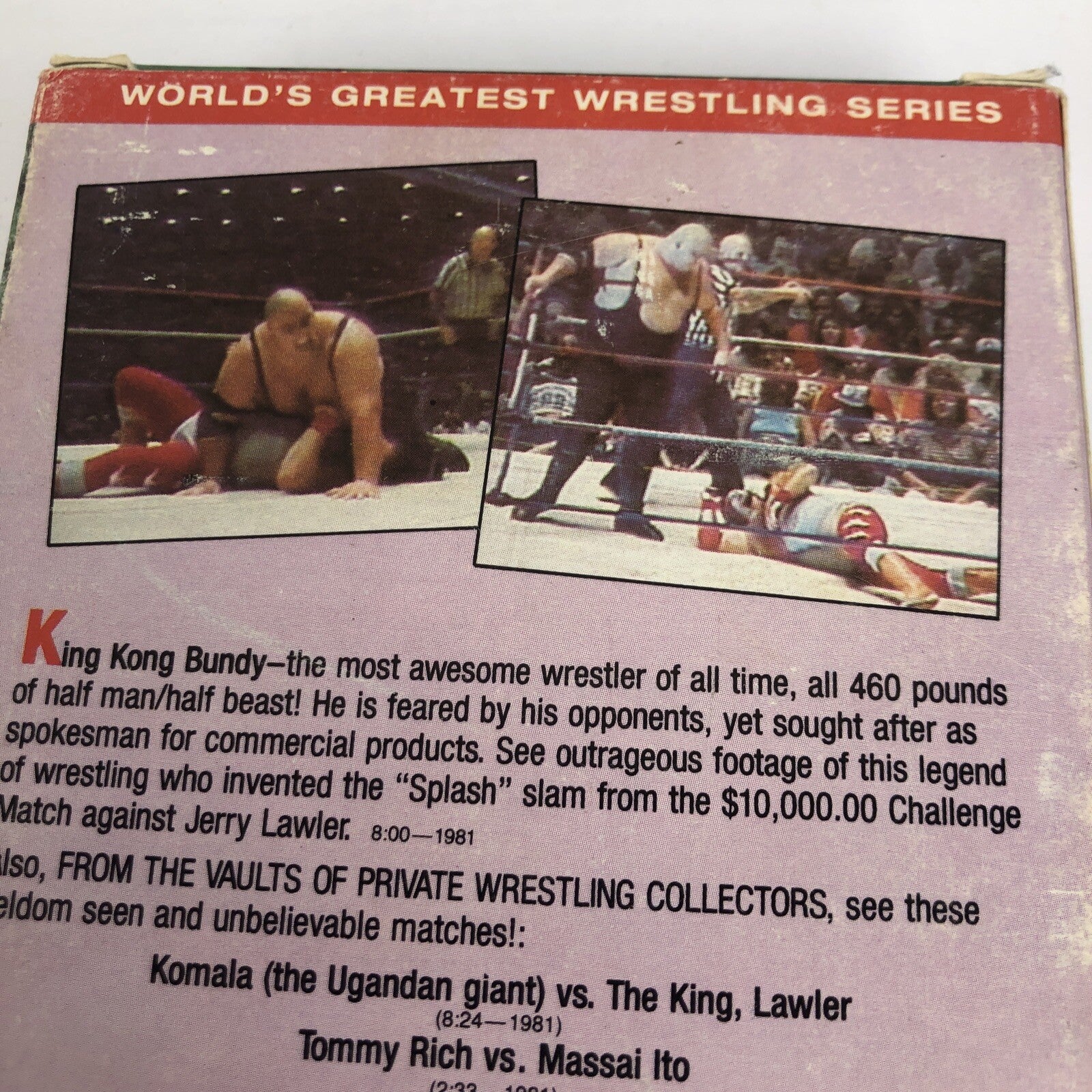 King Kong Bundy - The Missing Matches (1981) VHS Jerry Lawler Kamala Tommy Rich