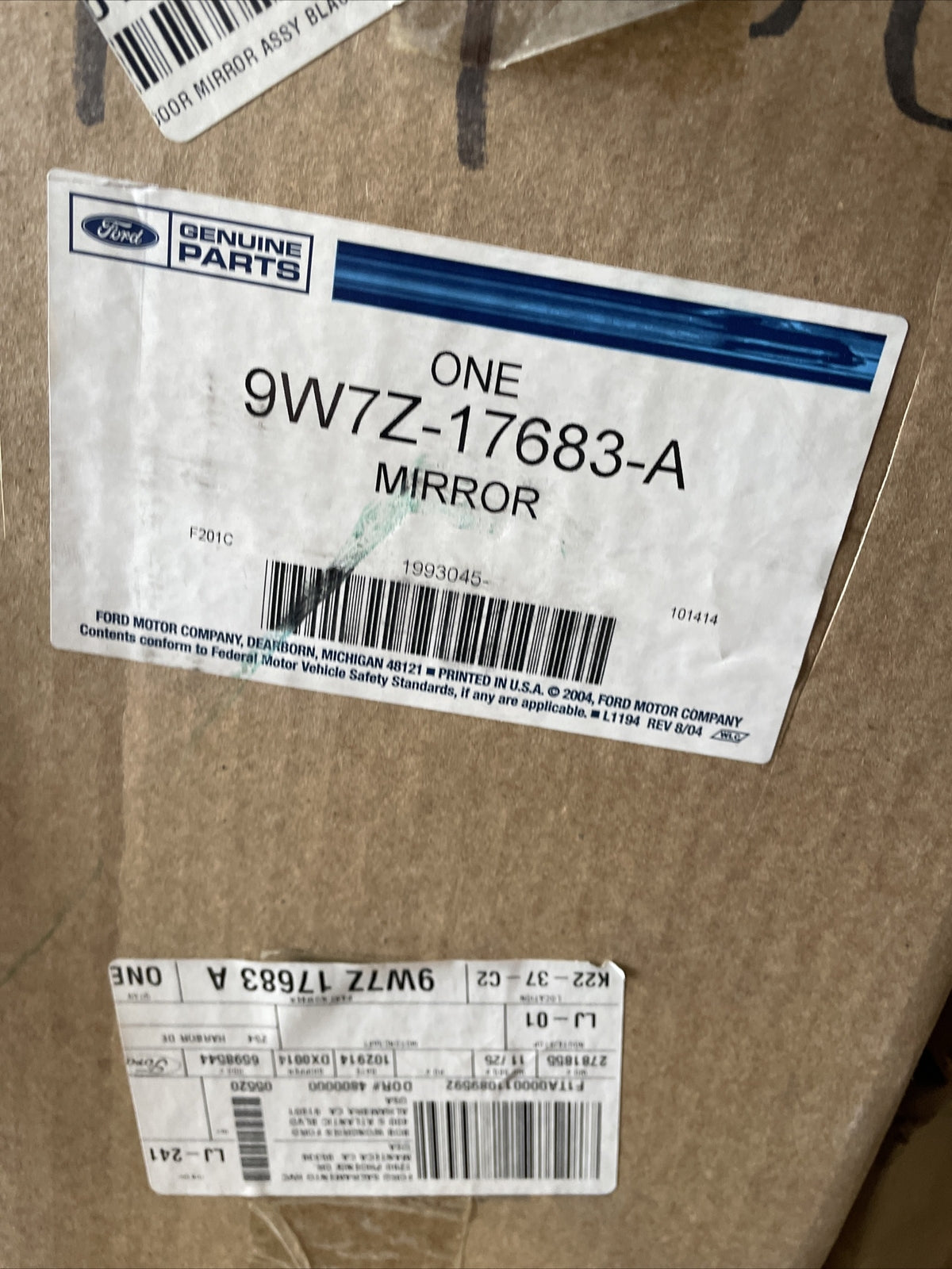 NOS Genuine Ford 9W7Z-17683-A LH Driver's Side Rear View Outer Mirror Assy OEM