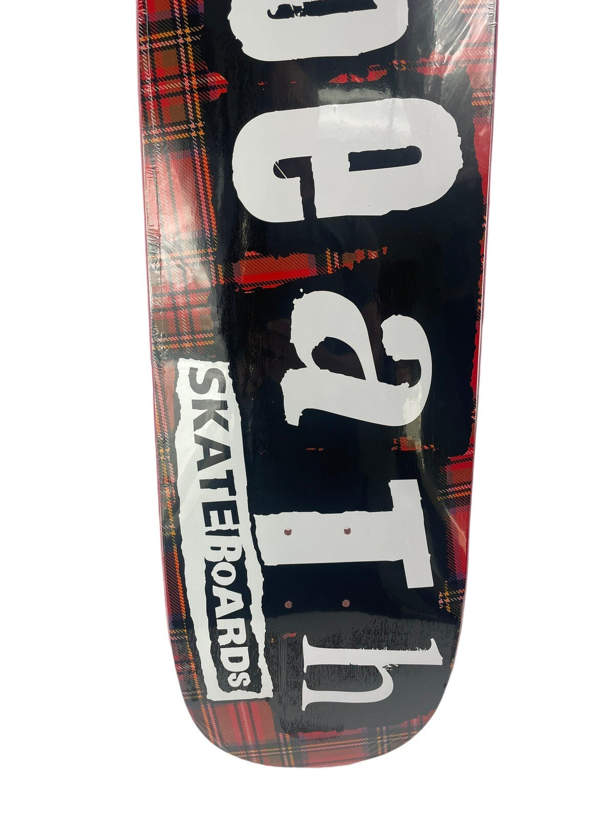 Death Skateboards Tartan Punk 8.9-inch shovel pool skateboard deck with grip tape and free shipping.