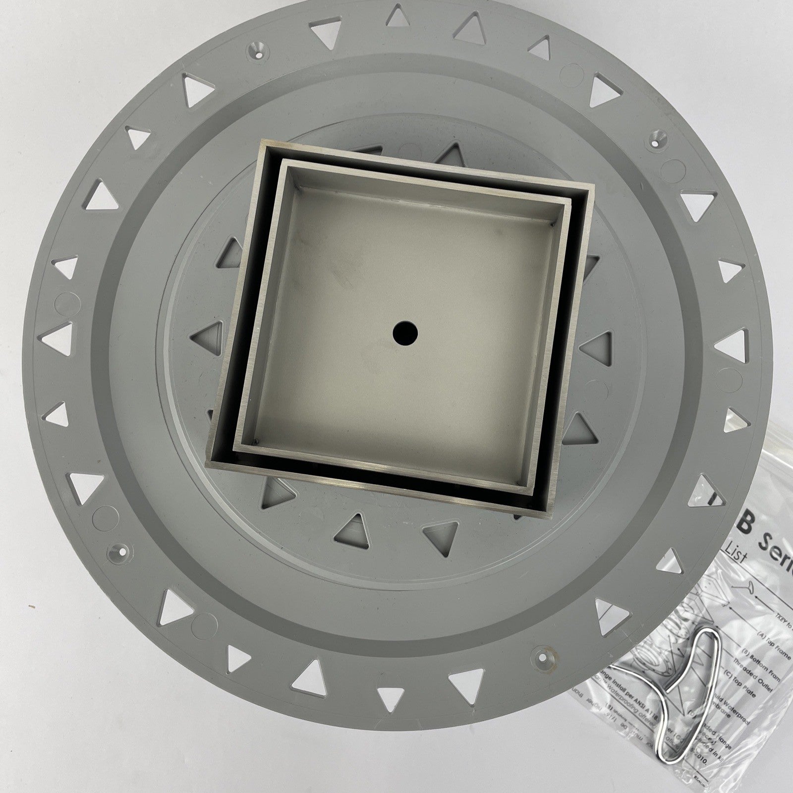 Infinity Drain Premium Center Drain 4” x 4” Tile Drain Strainer Stainless TBD 15