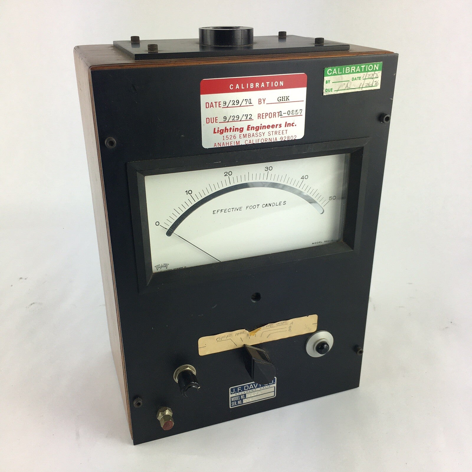 Triplett Model 520-G Light Meter w/Box - Measures Effective Foot Candles 