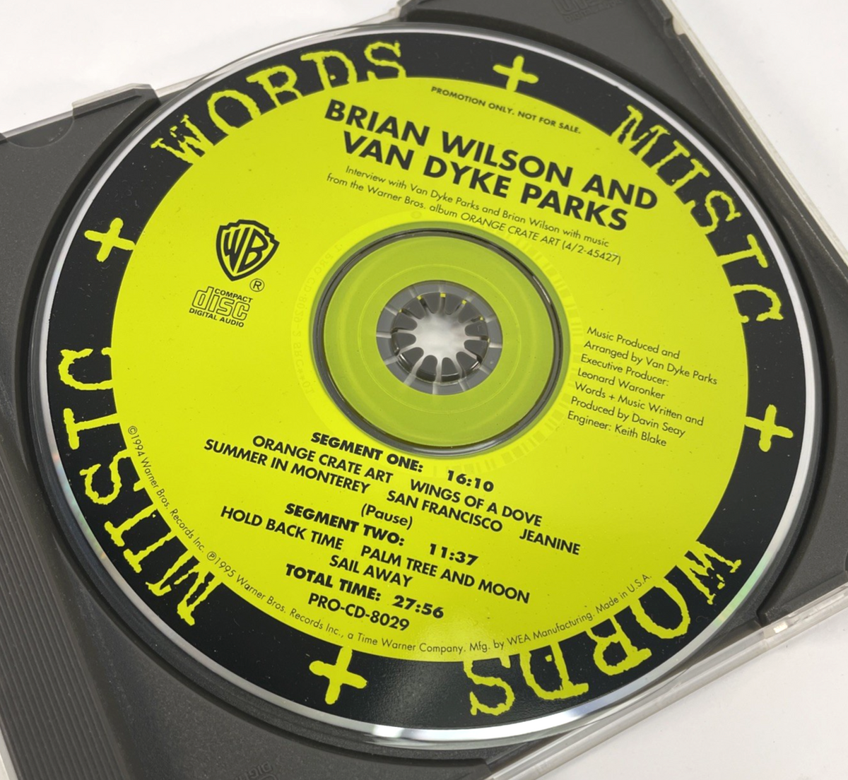 BRIAN WILSON & VAN DYKE PARKS WORDS+MUSIC PROMO CD - INTERVIEWS & MUSIC!