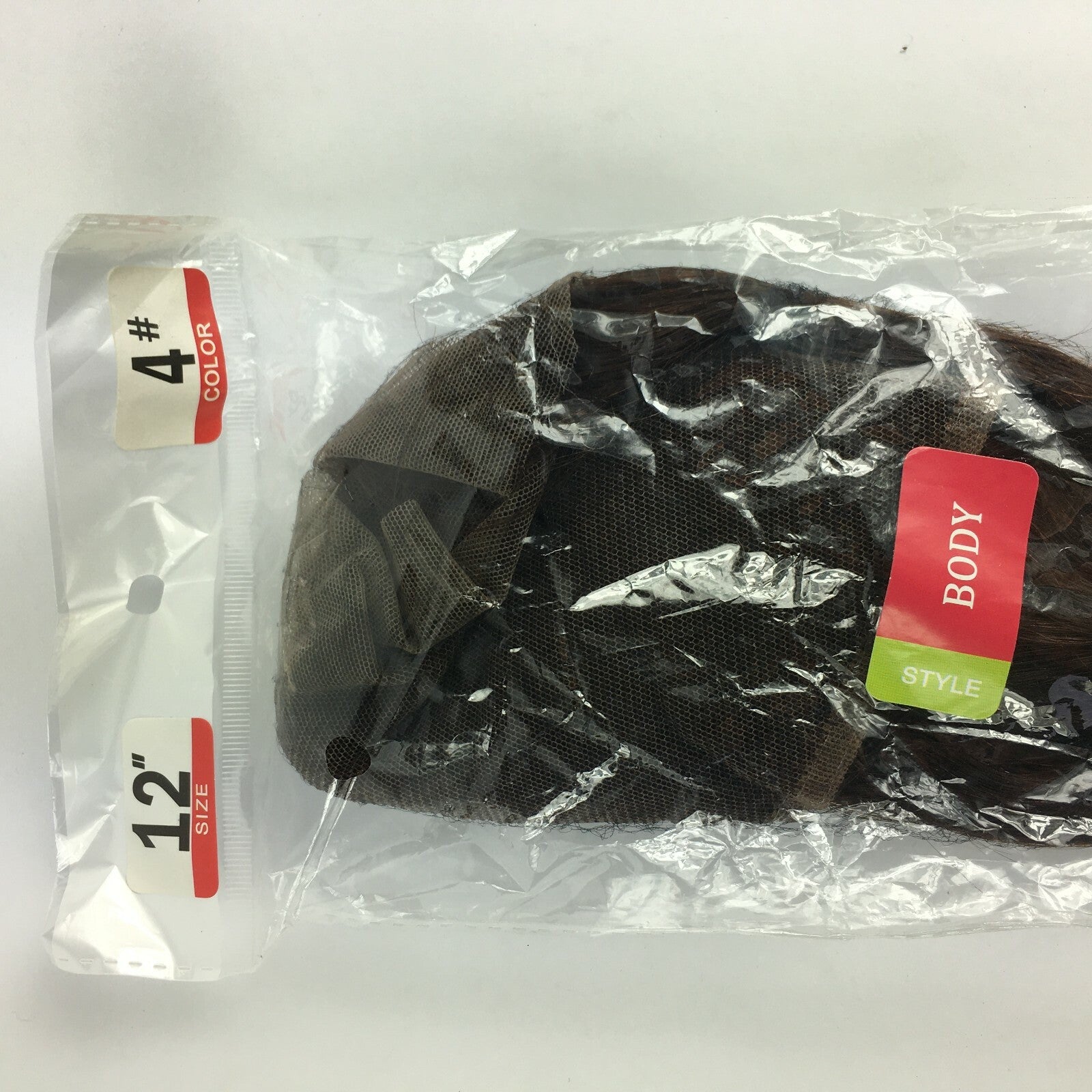 Brand-new 12-inch human hair body wave extension in natural black A3