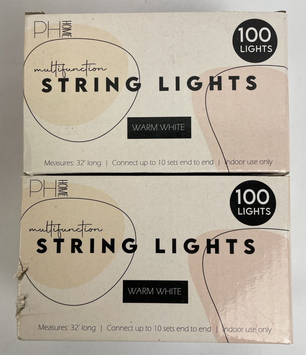 2 x 100 LED 32ft String Warm White Fairy Lights Clear Wire Party Wedding Room