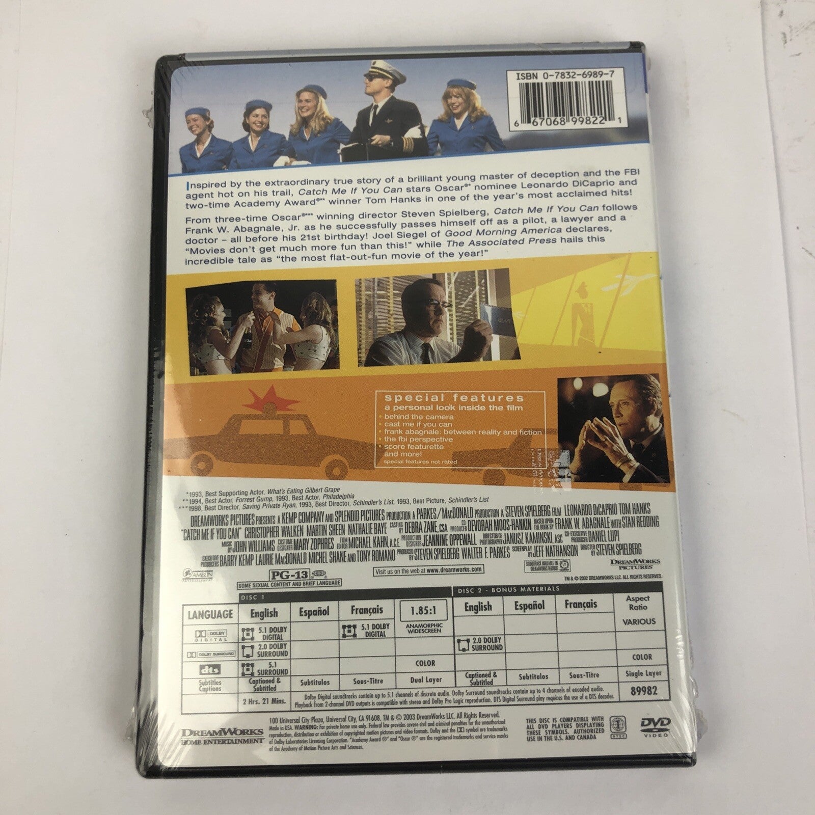 Catch Me If You Can * 2 Disc DVD Video Tom Hanks Leonardo Decaprio New Sealed