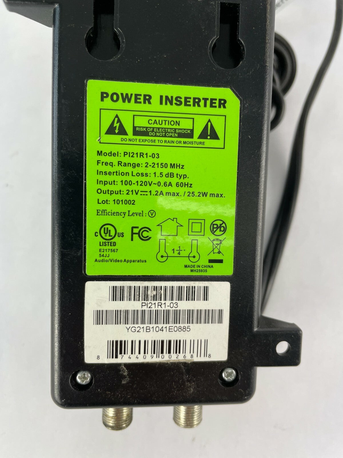 Genuine DirecTv Adapter PI21R1-03 Output 21 V 1.2 A Power Supply Adapter A80