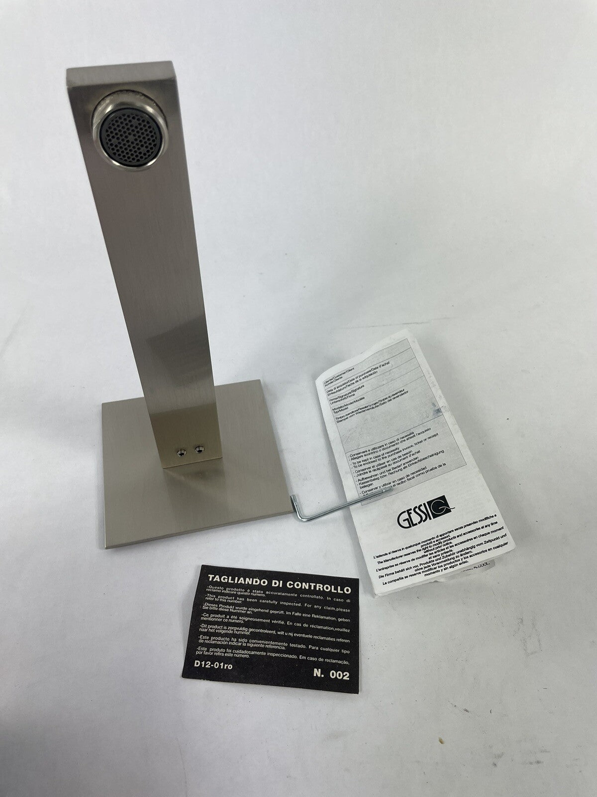 Gessi Rettangolo 20100 wall mounted basin spout polished chrome bathroom faucet