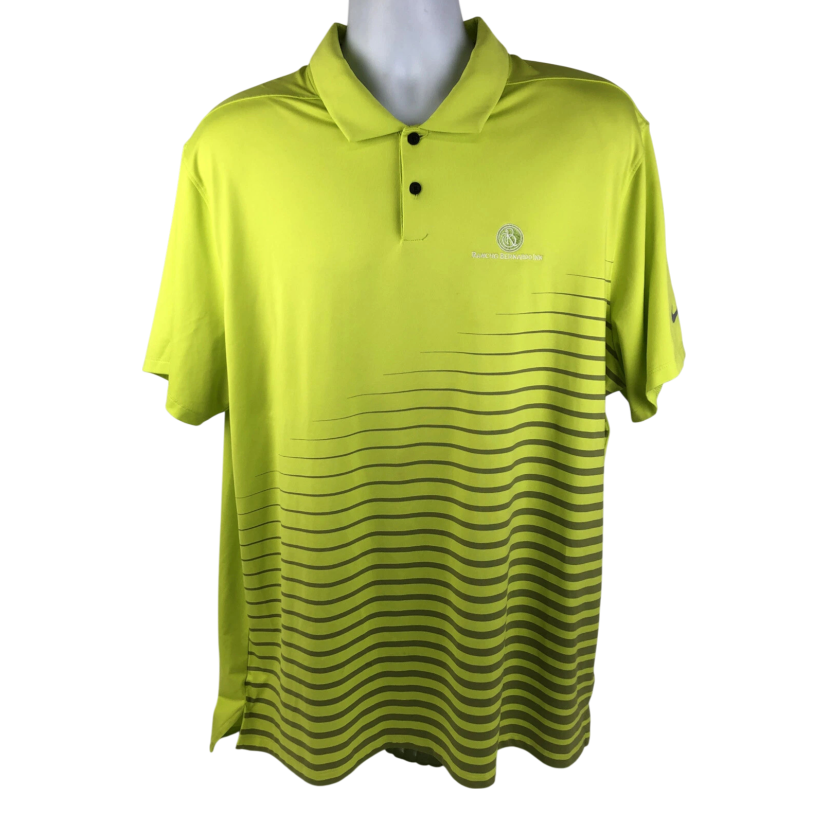 NIKE Dri Fit Men’s Golf Polo XL Rancho Bernardo Inn San Diego Green LOOK VGC