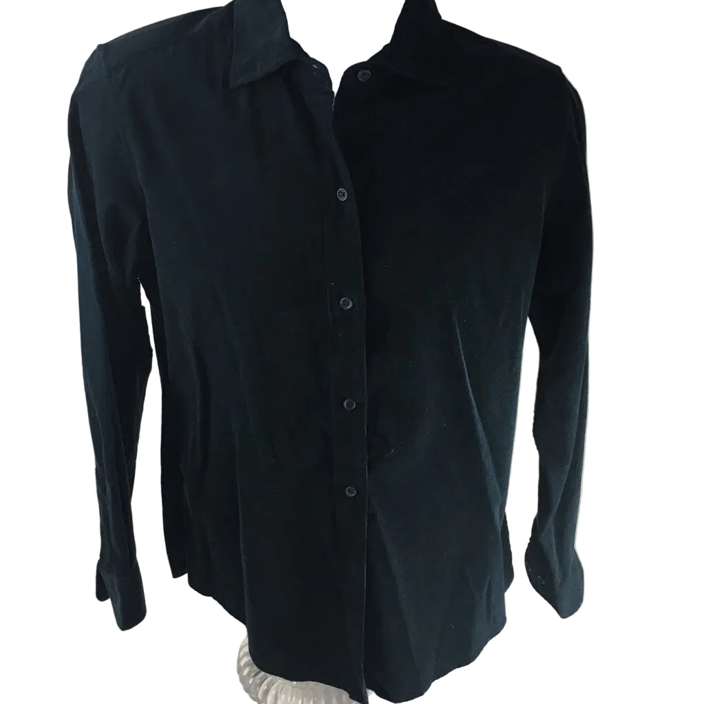 F By Faconnable Mens Button Front Shirt Blue Standard Cuff Long Sleeve Cotton 42