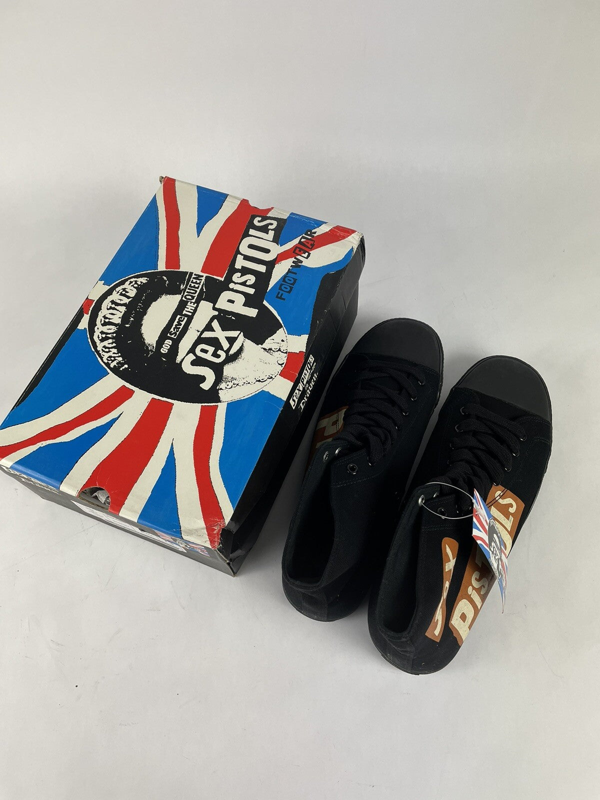 Draven Sex Pistols Punk High top Shoe Vision Street Wear Canvas Retro Size US 13
