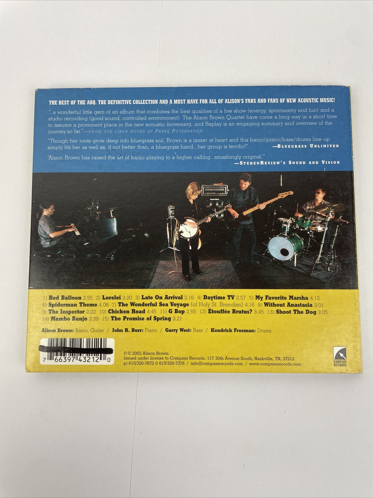 Lot of 2 x Alison Brown Quartet Audio CD - REPLAY 2002 - Out of the Blue 1998 BC